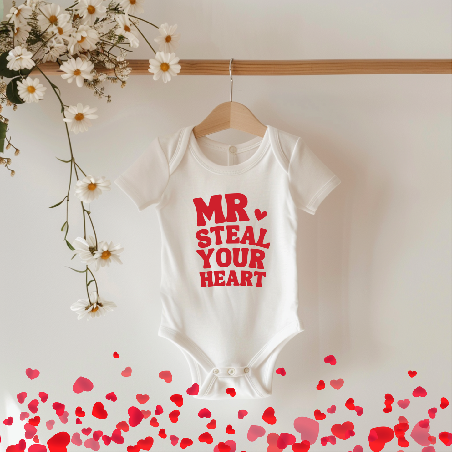 Mr Steal Your Heart Baby Bodysuit